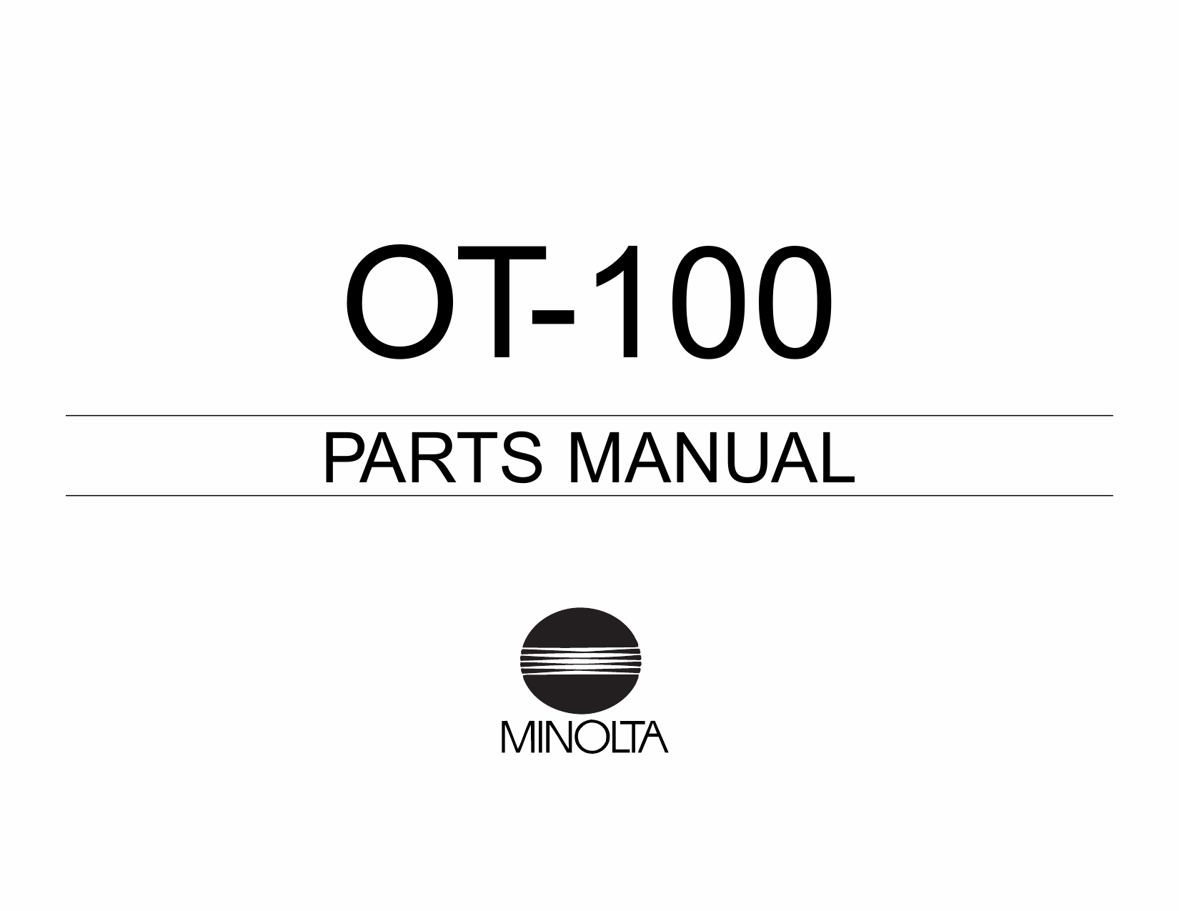 Konica-Minolta Options OT-100 Parts Manual-1